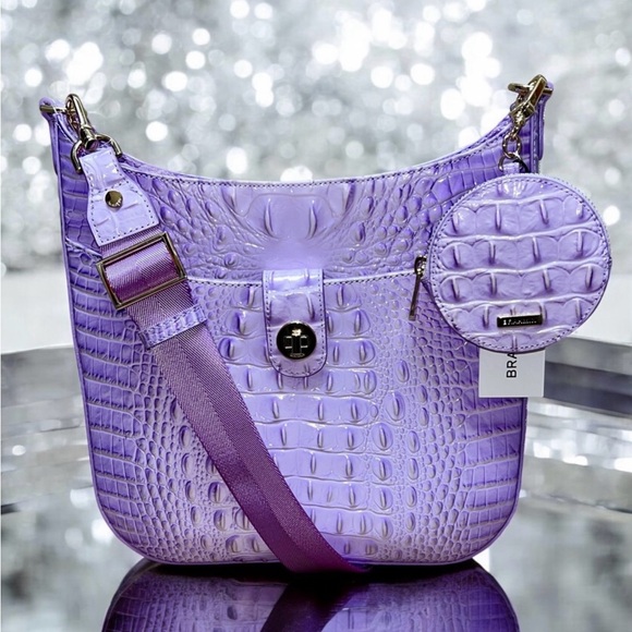 NWT Brahmin Leather LEIA Crossbody and Coin Purse Set Gentle Lavender Melbourne